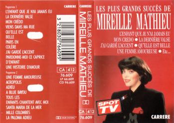 Les plus grands succes de mireille mathieu cassette audio