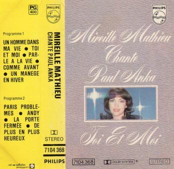 Mireille mathieu chante paul anka toi et moi cassette audio