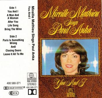 Mireille mathieu sings paul anka you i cassette audio 1979