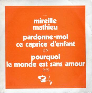 Pardonne moi ce caprice d enfant disque promo 1970