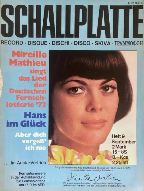 Schallplatte septembre 1972